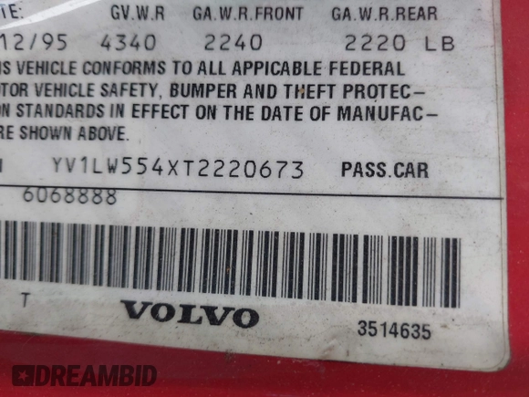 1996 Volvo 850 с VIN YV1LW554XT2220673, выставлен на аукционе IAAI как лот 42041457 с пробегом 217 638 миль миль и . История ставок и продаж доступна на DreamBid. Изображение 9.