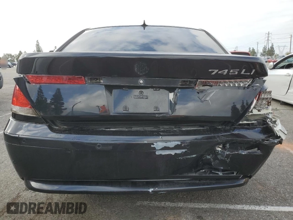 2003 BMW 7 Series 745Li with VIN WBAGN63403DR10940, listed as a Copart auction lot 54620465 with 184,535 mi miles and Salvage Title. Bid and sale history available at carsss.com. Image 6.