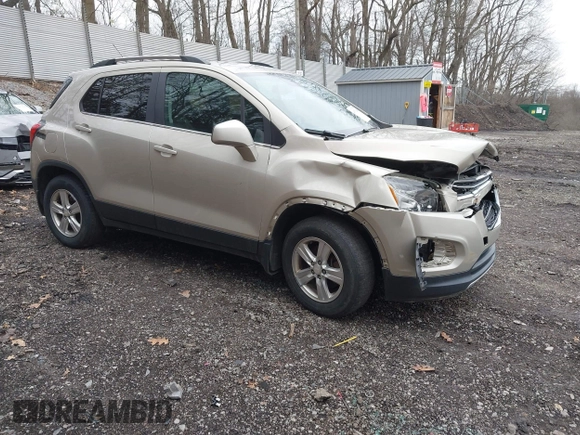 2016 Chevrolet Trax LT with VIN 3GNCJPSB1GL214016, listed as a IAAI auction lot 41971482 with 111,744 mi miles. Bid and sale history available at carsss.com. Image 1.