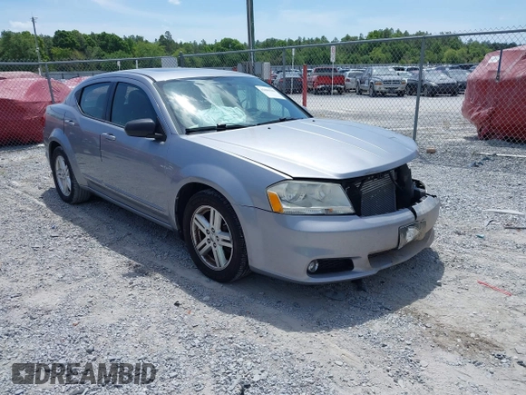 2013 Dodge Avenger SXT with VIN 1C3CDZCGXDN741008, listed as a IAAI auction lot 42086508 with 124,596 mi miles and . Bid and sale history available at carsss.com. Image 1.