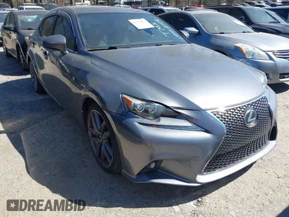 2014 Lexus IS 350 with VIN JTHCE1D25E5002108, listed as a IAAI auction lot 41835021 with 159,621 mi miles. Bid and sale history available at carsss.com. Image 1.