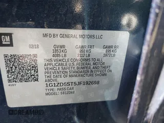 2018 Chevrolet Malibu LT with VIN 1G1ZD5ST5JF192698, listed as a IAAI auction lot 41795332 with 99,801 mi miles. Bid and sale history available at carsss.com. Image 9.
