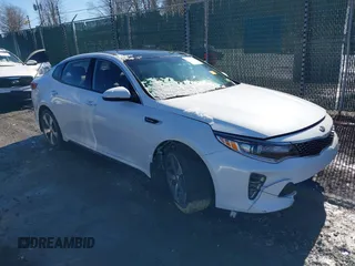 2016 Kia Optima SX Turbo with VIN 5XXGW4L29GG025604, listed as a IAAI auction lot 41687483 with 112,853 mi miles and . Bid and sale history available at carsss.com. Image 1.