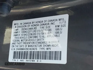 2014 Honda CR-V LX with VIN 2HKRM4H39EH634676, listed as a IAAI auction lot 41233279 with 153,761 mi miles and . Bid and sale history available at carsss.com. Image 9.