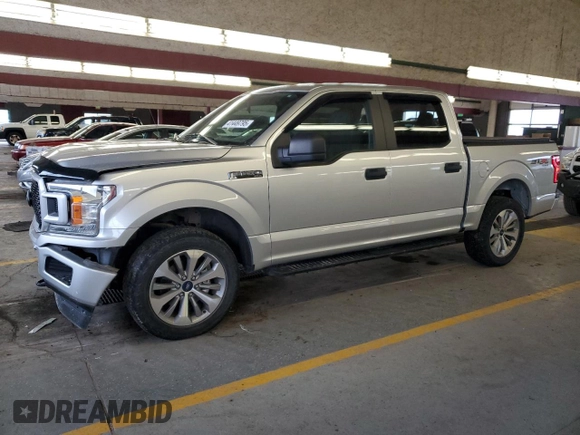 2018 Ford F-150 XL with VIN 1FTEW1EP8JFD26238, listed as a Copart auction lot 41449795 with 53,369 mi miles and Salvage Title. Bid and sale history available at carsss.com. Image 1.
