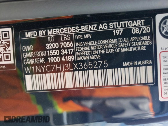 2020 Mercedes-Benz G 63 AMG with VIN W1NYC7HJ3LX365275, listed as a Copart auction lot 63799344 with 45,228 mi miles and Clean Title. Bid and sale history available at DreamBid. Image 12.