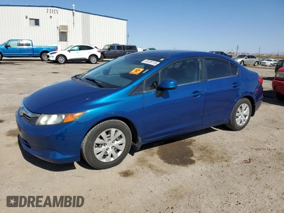 2012 Honda Civic LX с VIN 19XFB2F52CE304431, выставлен на аукционе Copart как лот 58135115 с пробегом 72 780 миль миль и Списание • Salvage title. История ставок и продаж доступна на DreamBid. Изображение 1.