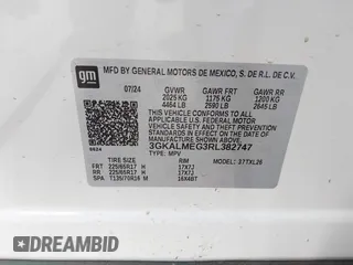 2024 GMC Terrain SLE with VIN 3GKALMEG3RL382747, listed as a IAAI auction lot 41568279 with 9,222 mi miles. Bid and sale history available at carsss.com. Image 9.