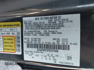 2015 Ford Fusion SE with VIN 3FA6P0H7XFR227606, listed as a IAAI auction lot 42519760 with 65,142 mi miles and . Bid and sale history available at DreamBid. Image 9.