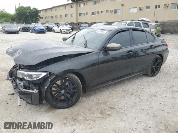 2020 BMW 3 Series M340i with VIN 3MW5U7J01L8B26649, listed as a Copart auction lot 62209814 with 49,731 mi miles and Salvage Title. Bid and sale history available at carsss.com. Image 1.