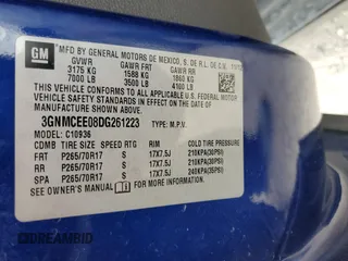 2013 Chevrolet Avalanche LS with VIN 3GNMCEE08DG261223, listed as a Copart auction lot 52875655 with Not provided miles and Salvage title. Bid and sale history available at DreamBid. Image 12.