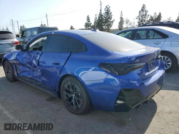2024 BMW i4 M50 with VIN WBY33AW07RFS19600, listed as a Copart auction lot 53030904 with 1,985 mi miles and Salvage Title. Bid and sale history available at carsss.com. Image 2.