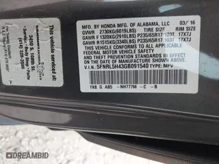 2016 Honda Odyssey EX with VIN 5FNRL5H43GB091540, listed as a IAAI auction lot 41972835 with 84,177 mi miles. Bid and sale history available at carsss.com. Image 9.