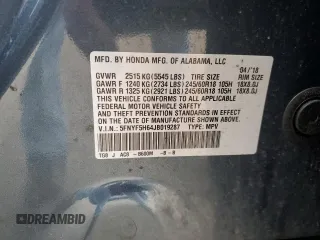 2018 Honda Pilot EX-L с VIN 5FNYF5H64JB019287, выставлен на аукционе Copart как лот 46041724 с пробегом Не указан миль и Списание • Salvage title. История ставок и продаж доступна на DreamBid. Изображение 13.