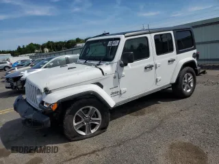 2021 Jeep Wrangler Unlimited Sahara z VIN 1C4HJXEG4MW550691, wystawiony jako Copart lot #55654035 z przebiegiem Nie podano mil oraz Szkoda całkowita • Salvage title. Historia ofert i sprzedaży dostępna na DreamBid. Obrazek 1.