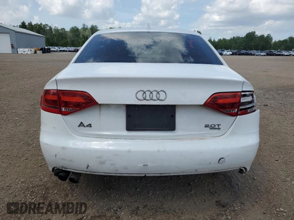 2009 Audi A4 with VIN WAULF68K59N025039, listed as a Copart auction lot 61571575 with Not provided miles and Salvage title. Bid and sale history available at DreamBid. Image 6.