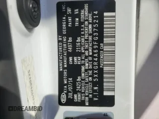 2015 Kia Optima SX Turbo with VIN 5XXGR4A69FG375214, listed as a Copart auction lot 44355735 with 95,386 mi miles and Salvage Title. Bid and sale history available at carsss.com. Image 14.