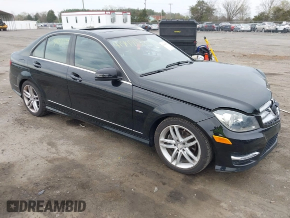 2012 Mercedes-Benz C-Class C 250 Sport with VIN WDDGF4HB6CA629552, listed as a IAAI auction lot 41949153 with 131,262 mi miles. Bid and sale history available at carsss.com. Image 1.