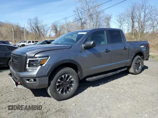 2024 Nissan Titan Pro-4X с VIN 1N6AA1ED1RN115335, выставлен на аукционе Copart как лот 62983105 с пробегом 5 381 миль миль и Списание • Salvage title. История ставок и продаж доступна на DreamBid. Изображение 1.