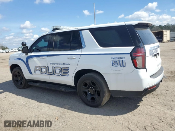 2021 Chevrolet Tahoe Commercial with VIN 1GNSCLEDXMR478268, listed as a Copart auction lot 47099545 with 33,376 mi miles and Non Repairable. Bid and sale history available at carsss.com. Image 2.