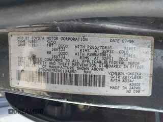 1999 Toyota 4Runner Limited с VIN JT3GN87R2X0134882, выставлен на аукционе IAAI как лот 42507285 с пробегом 270 172 миль миль и . История ставок и продаж доступна на DreamBid. Изображение 9.