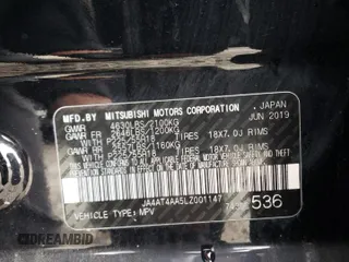 2020 Mitsubishi Eclipse Cross LE z VIN JA4AT4AA5LZ001147, wystawiony jako Copart lot #52190945 z przebiegiem 29 723 mil mil oraz Szkoda całkowita • Salvage title. Historia ofert i sprzedaży dostępna na DreamBid. Obrazek 13.