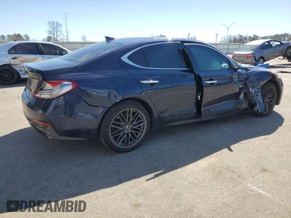 2019 Genesis G70 Advanced with VIN KMTG34LA4KU012313, listed as a Copart auction lot 47349625 with 158,507 mi miles and Salvage title. Bid and sale history available at DreamBid. Image 3.
