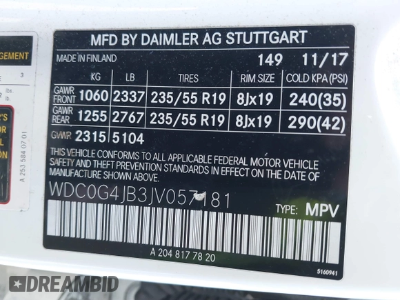 2018 Mercedes-Benz GLC with VIN WDC0G4JB3JV057181, listed as a IAAI auction lot 41830402 with 74,534 mi miles. Bid and sale history available at carsss.com. Image 9.