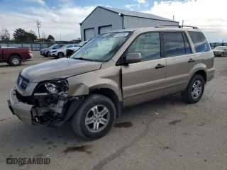 2004 Honda Pilot EX with VIN 2HKYF18624H615884, listed as a Copart auction lot 49103255 with 209,021 mi miles and Salvage Title. Bid and sale history available at carsss.com. Image 1.