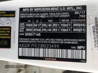 2018 Mercedes-Benz GLS with VIN 4JGDF7FE2JB023499, listed as a Copart auction lot 44105595 with 85,925 mi miles and Salvage Title. Bid and sale history available at carsss.com. Image 13.
