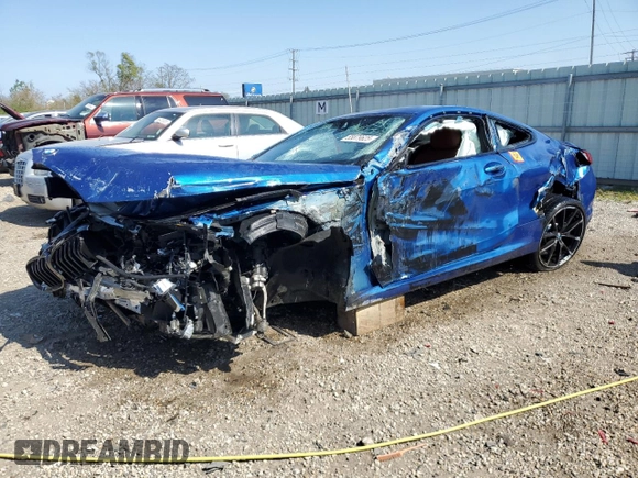 2019 BMW 8 Series M850i xDrive with VIN WBABC4C58KBU96586, listed as a Copart auction lot 55879625 with Not provided miles and Salvage title. Bid and sale history available at DreamBid. Image 1.