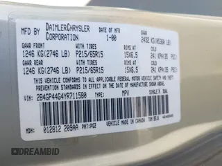 2000 Dodge Caravan SE with VIN 2B4GP44G4YR711580, listed as a IAAI auction lot 42367522 with 259,409 mi miles and . Bid and sale history available at DreamBid. Image 9.