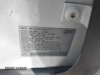 2017 Audi Q7 Premium Plus with VIN WA1LAAF70HD042719, listed as a IAAI auction lot 41653074 with 52,287 mi miles. Bid and sale history available at carsss.com. Image 9.
