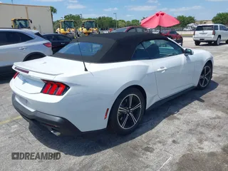 2025 Ford Mustang EcoBoost with VIN 1FAGP8UH4S5105984, listed as a IAAI auction lot 42144715 with 3,573 mi miles. Bid and sale history available at carsss.com. Image 4.