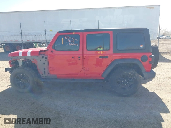 2020 Jeep Wrangler Unlimited Willys with VIN 1C4HJXDN5LW130646, listed as a IAAI auction lot 41979764 with 66,244 mi miles and . Bid and sale history available at DreamBid. Image 14.