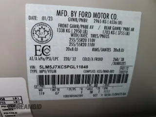 2023 Lincoln Aviator Reserve z VIN 5LM5J7XC5PGL11848, wystawiony jako Copart lot #50815295 z przebiegiem Nie podano mil oraz Szkoda całkowita • Salvage title. Historia ofert i sprzedaży dostępna na DreamBid. Obrazek 13.