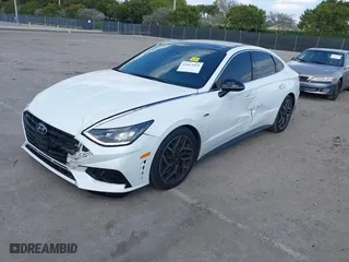 2021 Hyundai Sonata N Line with VIN 5NPEK4JC7MH125036, listed as a IAAI auction lot 41813459 with 32,131 mi miles. Bid and sale history available at carsss.com. Image 18.
