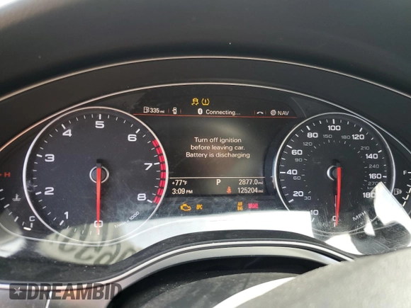 2014 Audi A6 Premium Plus with VIN WAUFGAFC9EN164626, listed as a Copart auction lot 61979655 with 125,204 mi miles and Salvage title. Bid and sale history available at DreamBid. Image 9.