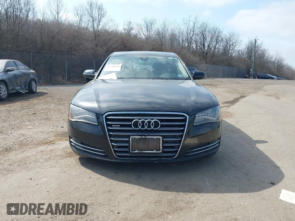 2012 Audi A8 L with VIN WAURVAFD7CN004673, listed as a IAAI auction lot 41768222 with 108,982 mi miles. Bid and sale history available at carsss.com. Image 13.