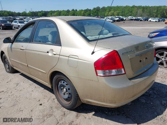 2009 Kia Spectra EX with VIN KNAFE222495653112, listed as a IAAI auction lot 41998808 with 59,187 mi miles. Bid and sale history available at carsss.com. Image 3.