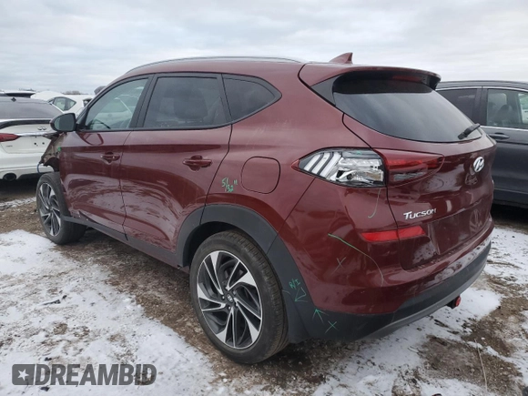 2020 Hyundai Tucson Sport with VIN KM8J3CAL2LU152697, listed as a Copart auction lot 88372495 with 52,327 mi miles and Salvage title. Bid and sale history available at DreamBid. Image 2.
