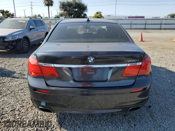 2011 BMW 7 Series 750i with VIN WBAKA8C58BCY37346, listed as a Copart auction lot 65017655 with 125,505 mi miles and Salvage title. Bid and sale history available at DreamBid. Image 6.
