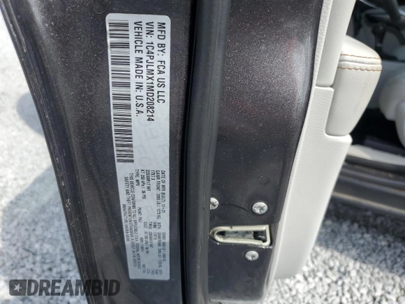 2021 Jeep Cherokee Latitude Lux with VIN 1C4PJLMX1MD208214, listed as a Copart auction lot 44955015 with 42,651 mi miles and Salvage Title. Bid and sale history available at carsss.com. Image 14.