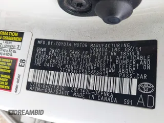 2011 Toyota Corolla L with VIN 2T1BU4EE5BC668913, listed as a IAAI auction lot 42181373 with 148,573 mi miles and . Bid and sale history available at DreamBid. Image 9.