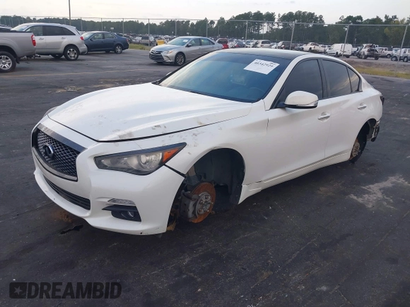 2014 Infiniti Q50 Premium with VIN JN1BV7AP3EM681742, listed as a IAAI auction lot 40342929 with 136,412 mi miles. Bid and sale history available at carsss.com. Image 19.