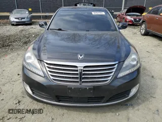 2015 Hyundai Equus Signature with VIN KMHGH4JH0FU094641, listed as a Copart auction lot 46904905 with 124,190 mi miles and Salvage Title. Bid and sale history available at DreamBid. Image 5.