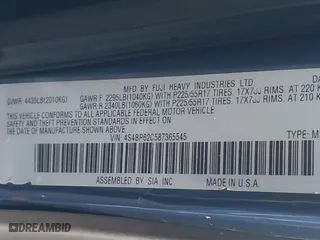 2008 Subaru Outback (Natl) Ltd with VIN 4S4BP62C587365545, listed as a IAAI auction lot 41445421 with 148,457 mi miles. Bid and sale history available at carsss.com. Image 9.