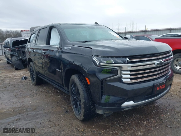 2023 Chevrolet Tahoe High Country with VIN 1GNSKTKL6PR405854, listed as a IAAI auction lot 41131624 with 47,891 mi miles. Bid and sale history available at carsss.com. Image 1.