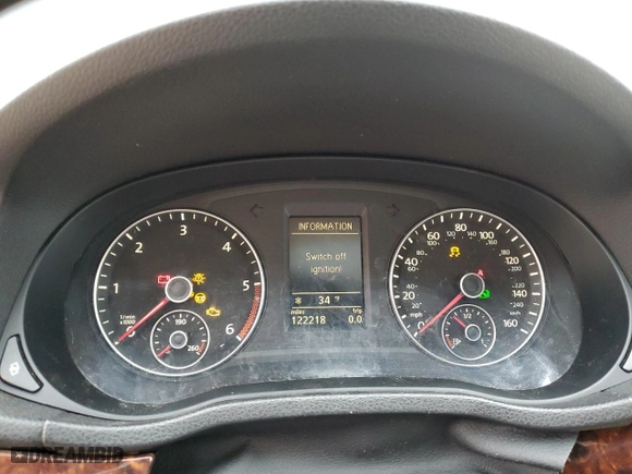 2012 Volkswagen Passat TDI SEL Premium with VIN 1VWCN7A34CC049895, listed as a Copart auction lot 66333094 with 122,218 mi miles and Salvage Title. Bid and sale history available at carsss.com. Image 9.