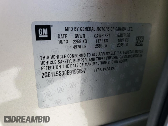 2014 Cadillac XTS with VIN 2G61L5S30E9196697, listed as a Copart auction lot 48574995 with 91,709 mi miles and Salvage Title. Bid and sale history available at carsss.com. Image 12.